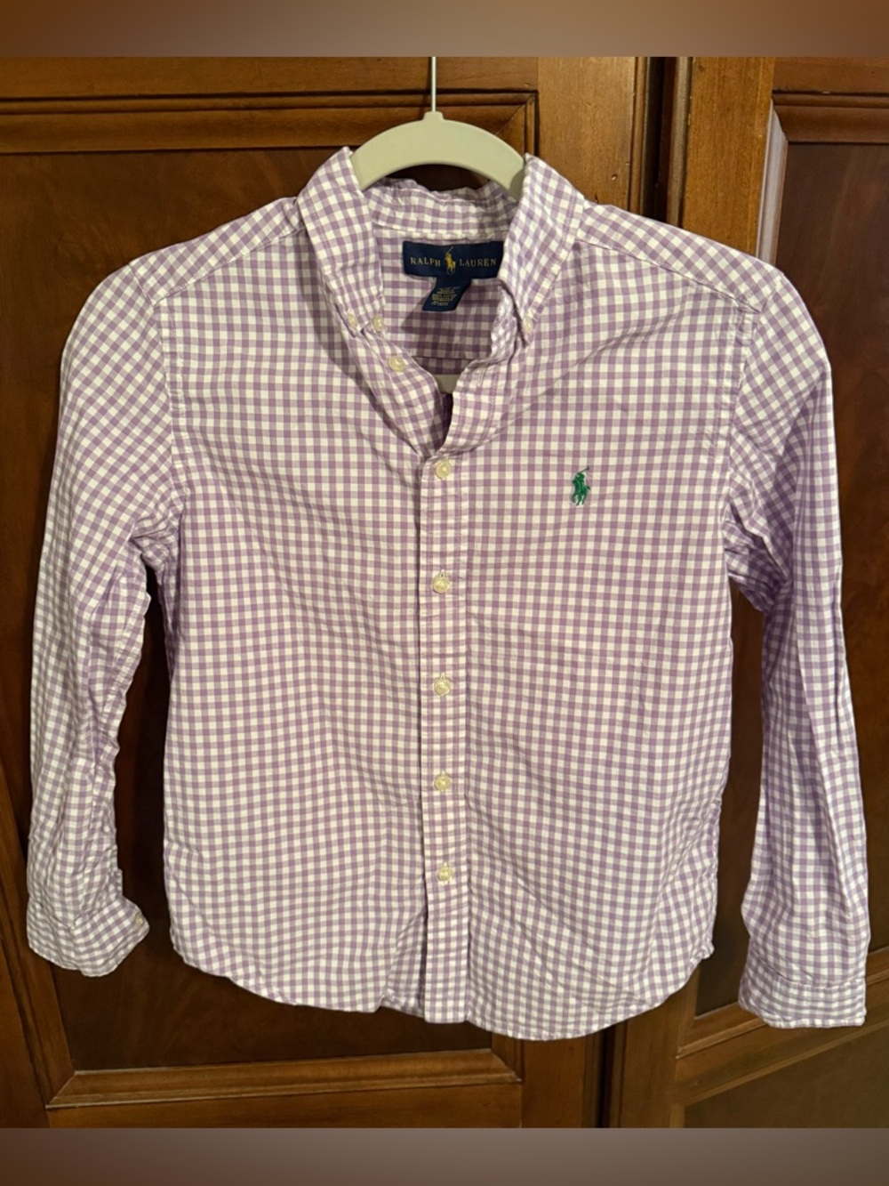 Boy’s Ralph Lauren Gingham Long Sleeve Button Up Size 10/12